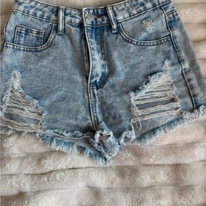 Distressed Denim Women Shorts